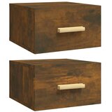  Zidni noćni ormarići 2 kom dimljenog hrasta 35x35x20 cm | shoptok.hr