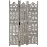 Sobna pregrada s 3 panela siva 120 x 165 cm masivno drvo manga | shoptok.hr