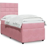 vidaXL Box spring postelja z vzmetnico roza 90x200 cm žamet Cene