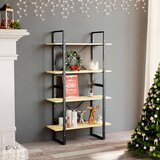 The Living Store Knjižna omara 4-nadstropna 80x30x140 cm trdna borovina - Knjižna Omara, (21437214) | Shoptok.si