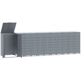 vidaXL Lopa za smetnjak za 6 smetnjakov siva 414x79x117 cm jeklo, (21415639) | Shoptok.si