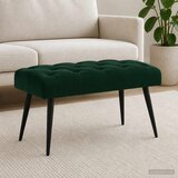  Klupa s gumbastim tkanjem Tamnozelena 80 x 40 x 46 cm Baršun | shoptok.hr
