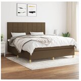 vidaXL Box spring postelja z vzmetnico temno rjava 160x200 c Cene