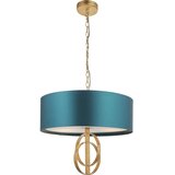  Endon 95220 - Luster na lancu 3xE27/10W/230V prečnik 60 cm plava/mesing | Eponuda.com