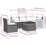  6-dijelni set vrtnih sofa s jastucima bež od poliratana | shoptok.hr