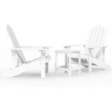 Vrtne stolice Adirondack sa stolićem HDPE bijele | shoptok.hr