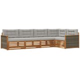 vidaXL Zunanja garnitura za sedenje 5 pcs Naravna in svetlo siva, (5000282598) | Shoptok.si