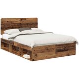  Krevetna konstrukcija s uzglavljem Staro drvo 140 x 190 cm | shoptok.hr