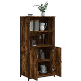 vidaXL Visoka omara dimljen hrast 62x36x121,5 cm inženirski les | Shoptok.si