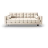 Cosmopolitan Design Kremno bela žametna raztegljiva sedežna garnitura s prostorom za shranjevanje 222 cm Bali – | Shoptok.si