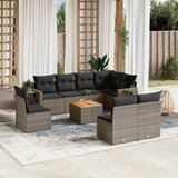vidaXL 9-dijelni set vrtnih sofa od poliratana s jastucima sivi | shoptok.hr