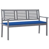 The Living Store Vrtna klop za 3 osebe z blazino 150 cm siv evkaliptusov les - Klop, (21476703) | Shoptok.si