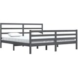  Okvir za krevet od masivne borovine sivi 200 x 200 cm | shoptok.hr