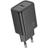 Hoco zidni punjač usb a + type c pd QC3.0 3A 30W N63 crni | ePonuda.com