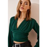 Happiness İstanbul Blouse - Green - Regular fit cene