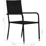 9-dijelni vrtni blagovaonski set od poliratana crni | shoptok.hr