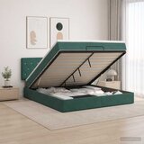  Podesivi krevet s madracem Tamnozelena 140 x 200 cm Baršun | shoptok.hr