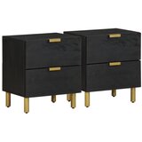 vidaXL Noćni ormarići 2 kom crni 40x33x46 cm od masivnog drva manga | shoptok.hr