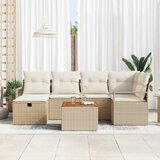  Sjedeća garnitura za vrt 7 kom. Bež poliratan 232 x 122 x 85 cm | shoptok.hr