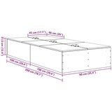  Postelja z dodatnim prostorom za shranjevanje Siva Sonoma 90x200 cm | Shoptok.si