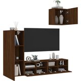  The Living Store Komplet TV omaric 4-delni rjavi hrast inženirski les - Stenska TV Enota, (21555651) Cene