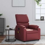 vidaXL masažni naslanjač vinsko rdeče umetno usnje | Shoptok.si