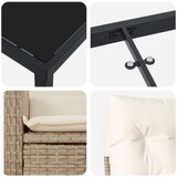 vidaXL 7-delni Vrtni Jedilni Set s Blazinami Bež Poli Ratan | Shoptok.si