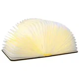 temno rjava velika namizna svetilka LED v obliki knjige iz orehovega lesa Booklight