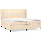  Box spring postelja z vzmetnico krem 200x200 cm blago, (21089223) | Shoptok.si