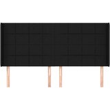  Uzglavlje s ušima crni 203x16x118/128 cm od tkanine | shoptok.hr