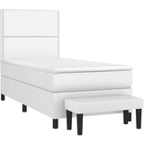  Krevet s oprugama i madracem bijeli 90 x 200 cm od umjetne kože | shoptok.hr