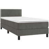 Box spring krevet s madracem tamnosivi 90x190 cm baršunasti | shoptok.hr