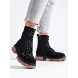 VINCEZA Suede knotted workers black | ePonuda.com