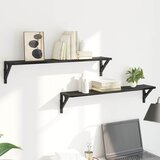 Police na zidu s policom 2 pcs Crni hrast 80 x 15 x 15,5 cm | shoptok.hr