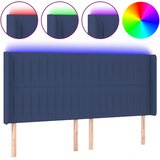  LED uzglavlje plavo 163 x 16 x 118/128 cm od tkanine | shoptok.hr