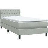 Box spring postelja z vzmetnico svetlo siva 80x220 cm žamet, (21793148) | Shoptok.si