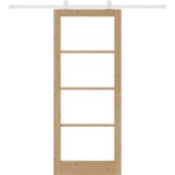 vidaXL Klizna vrata s okvirom 'ORKDAL'od masivnog drva i stakla | shoptok.hr