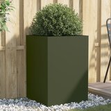 vidaXL Cvetlično korito olivno zeleno 52x48x75 cm valjano jeklo | Shoptok.si