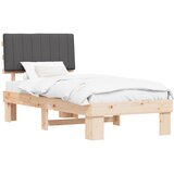  Krevetni okvir s tapiciranim uzglavljem Tamno siva 90 x 190 cm | shoptok.hr