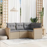 Maison Chic Seti vrtnega pohištva - Vrtna garnitura - Vrtni pohištvo set 4-delna z blazinami bež poli ratan, (21811337) | Shoptok.si