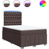 vidaXL Box spring postelja z vzmetnico temno rjav 120x200 cm blago, (21310436) | Shoptok.si