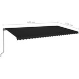 Tenda na ručno uvlačenje s LED svjetlima 600x350 cm antracit | Eponuda.com