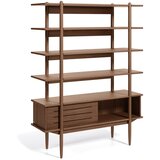 Kave Home Smeđa polica za knjige u dekoru od orahovog drveta Carolin, 130 x 169 cm | shoptok.hr