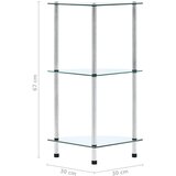 Police s 3 razine prozirne 30 x 30 x 67 cm od kaljenog stakla | shoptok.hr