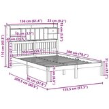  Krevet s regalom z knjige bez madraca bijeli 150x200cm borovina | shoptok.hr