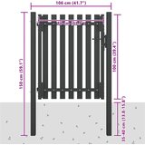  Vrtna vrata za ogradu od čelika 100x100 cm antracit boje | shoptok.hr