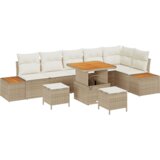 9 -dijelni vrtni sofa set s jastučićima bež poliratan akacija | shoptok.hr
