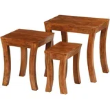 Set uklapajućih stolića 3 kom 50x35x50 cm smeđi drvo bagrema