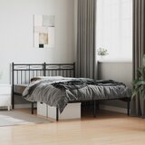 vidaXL Metalni okvir za krevet s uzglavljem crni 135x190 cm | shoptok.hr