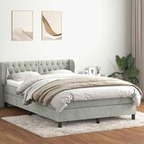 s oprugama i madracem svjetlosivi 160x220 cm baršunasti | shoptok.hr